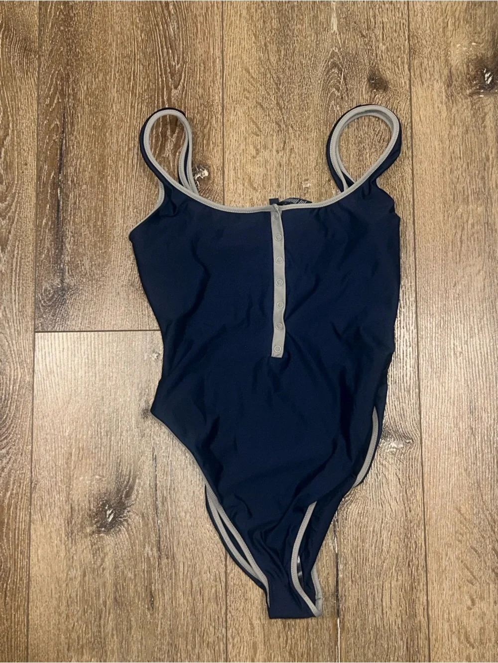 Skim Navy Contrast-Trim One-Piece Swimsuit